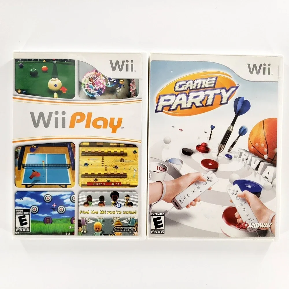 Wii Play & Game Party Nintendo Wii Complete Tested & Works